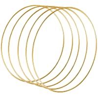Sntieecr 5 unidades de 35 cm de largo metal floral corona de aros de macramé oro anillos de aro para bricolaje boda…